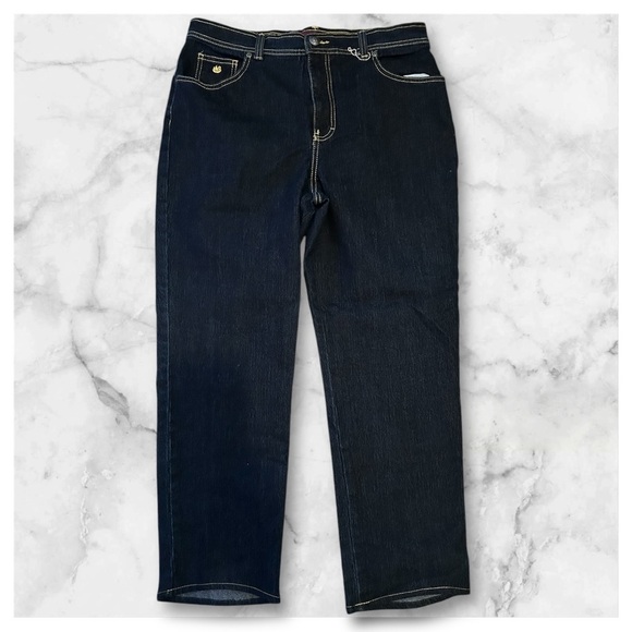 Gloria Vanderbilt Amanda high rise straight jeans sz 14 short 009 - Picture 1 of 3